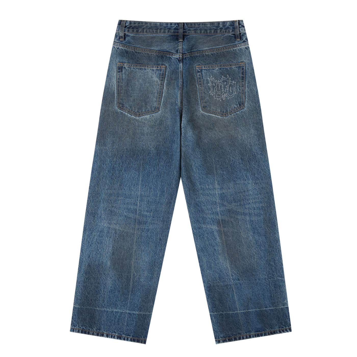 Vintage Wash Baggy Denim Jeans