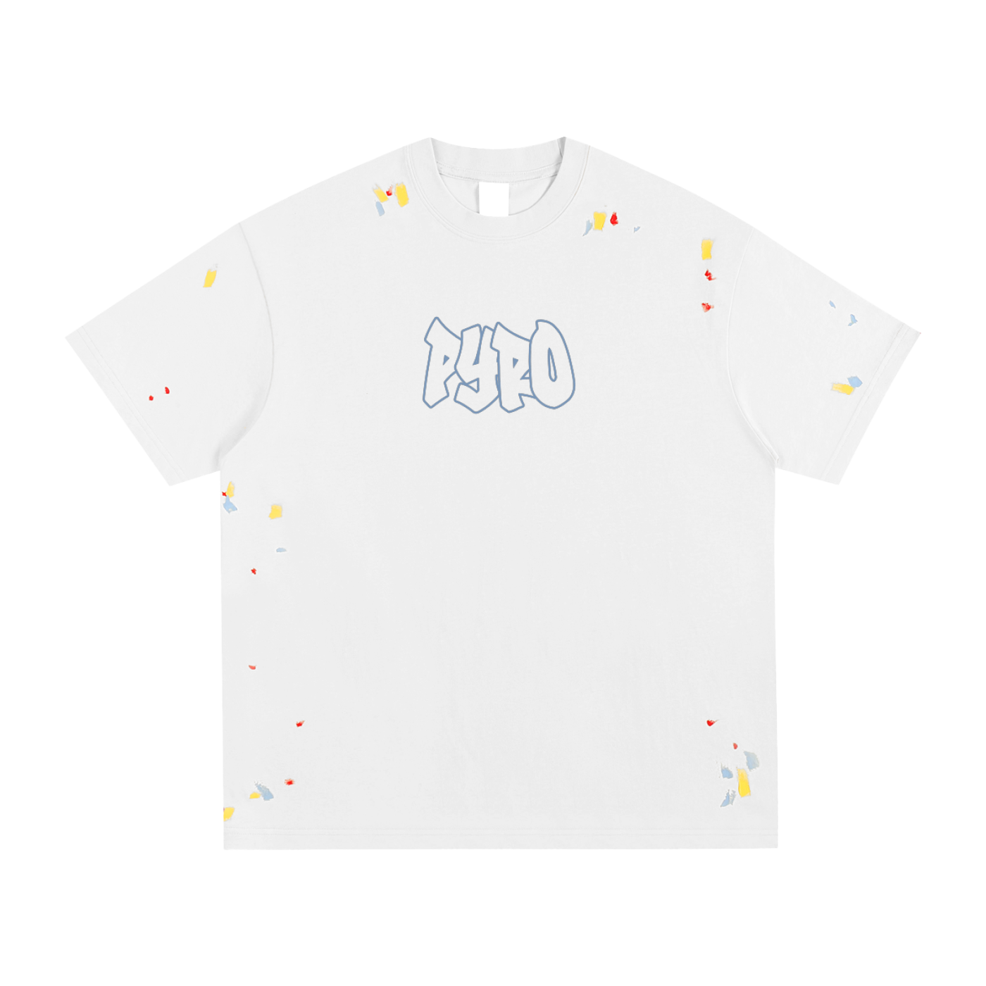 pyro paint splatter tee shirt